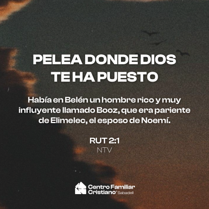 PELEA DONDE DIOS TE HA PUESTO